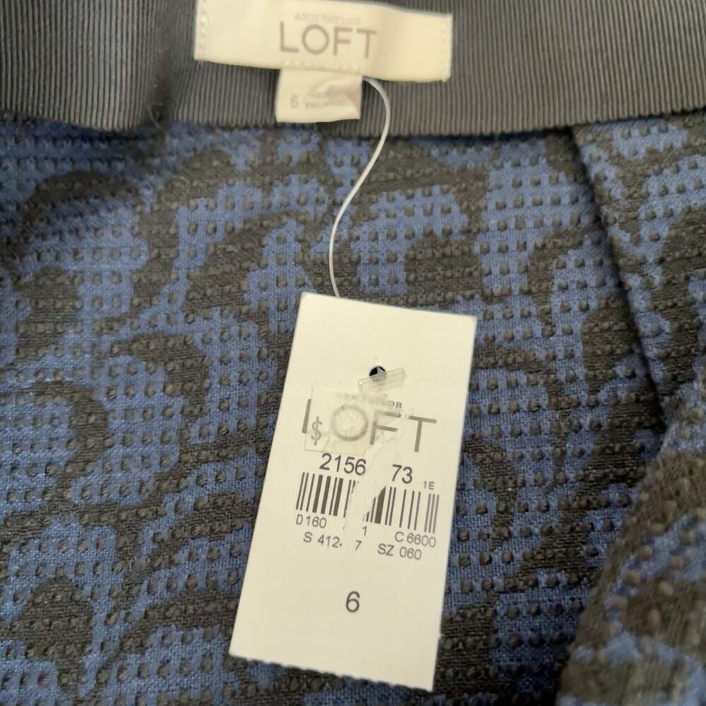 LOFT A-Line Skirt Jacquard Knee Length Pleated - Picture 6 of 7